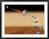 Framed Artist's Concept of a Proposed Mars sample Return Mission