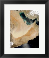 Framed Satellite View of a Dust Storm in Saudi Arabia