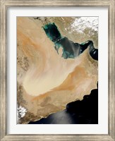 Framed Satellite View of a Dust Storm in Saudi Arabia