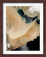 Framed Satellite View of a Dust Storm in Saudi Arabia