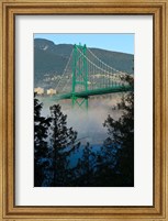 Framed British Columbia, Vancouver, Lion's Gate Bridge over Fog