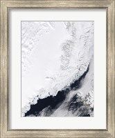 Framed Various types of Sea Ice Congregate along the East Coast of Greenland