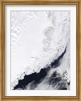 Framed Various types of Sea Ice Congregate along the East Coast of Greenland