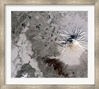Framed Ash Rich Plume Rises above the Shiveluch Volcano on Russia's Kamchatka Peninsula