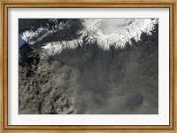 Framed Satellite view of an Ash Plume Rises from Iceland's Eyjafjallajokull Volcano
