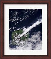 Framed Satellite view of a Thick, Steam-Rich Plume from Gaua Volcano Blows Directly Northeast
