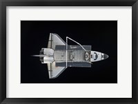 Framed Space Shuttle Atlantis Backdropped Against the Blackness of Space
