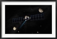 Framed Artist's Concept of the Dawn Spacecraft in Orbit around the Large Asteroid Vesta and the Dwarf Planet Ceres