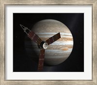 Framed Artist's Concept of the Juno Spacecraft in Orbit around Jupiter