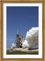 Framed Exhaust Plume Forms around the Base of Launch Pad 39A as Space Shuttle Atlantis Lifts off on the STS-132 Mission