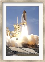 Framed Space Shuttle Atlantis' Twin Solid Rocket Boosters