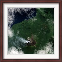 Framed Small Plume Rises from the Summit of Ulawun Volcano on Papua New Guinea's Island of New Britain