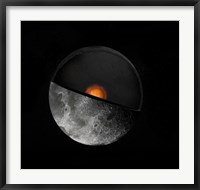 Framed Artist's Concept Showing a possible Inner Core of the Earth's Moon
