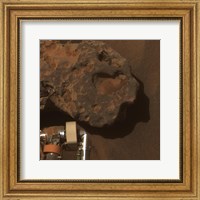 Framed Close-up view of the Mars meteorite Known as Oilean Ruaidh