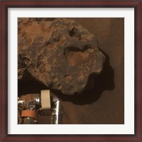 Framed Close-up view of the Mars meteorite Known as Oilean Ruaidh