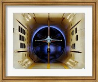 Framed A/A-18 E/F Model Tested in a Wind Tunnel