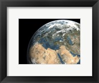 Framed Global view of earth over Europe, Middle East, and Northern Africa