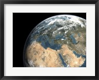 Framed Global view of earth over Europe, Middle East, and Northern Africa