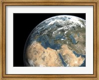 Framed Global view of earth over Europe, Middle East, and Northern Africa