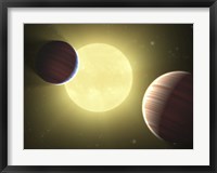 Framed Artist's Concept Illustrating the Two Saturn-sized Planets Discovered by the Kepler Mission