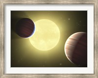 Framed Artist's Concept Illustrating the Two Saturn-sized Planets Discovered by the Kepler Mission