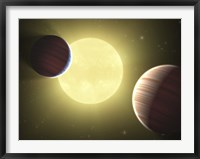 Framed Artist's Concept Illustrating the Two Saturn-sized Planets Discovered by the Kepler Mission