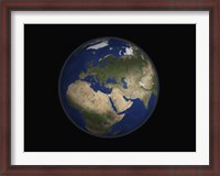 Framed Full Earth view showing Africa, Europe, the Middle East, and India