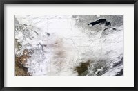 Framed Satellite view of a Massive Winter Storm over the United States