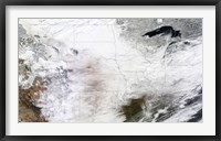 Framed Satellite view of a Massive Winter Storm over the United States