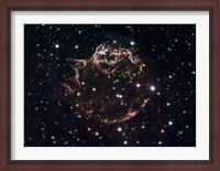 Framed Detailed view at the Tattered Remains of a Supernova Explosion known as Cassiopeia A