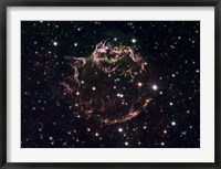 Framed Detailed view at the Tattered Remains of a Supernova Explosion known as Cassiopeia A