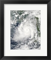 Framed Cyclone Giri moves Ashore over Burma