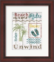 Framed Beach House Rules