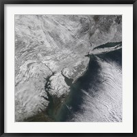 Framed Satellite view of a Nor'easter Snow Storm over the Mid-Atlantic and Northeastern United States