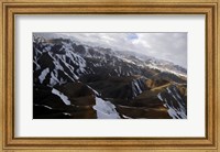 Framed Aerial view over Mountains in Afghanistan