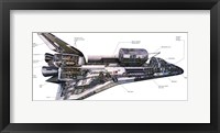 Framed Illustration of an Orbiter cutaway view of a Space Shuttle