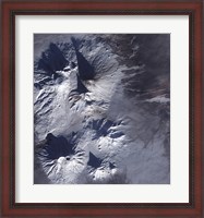 Framed Bezymianny Volcano Exhibits a Modest Plume