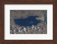 Framed Part of the Dead Sea and Parts of Israel and Jordan