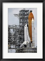 Framed Space Shuttle Endeavour on the Launch pad at Kennedy Space Center