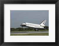 Framed Space Shuttle Endeavour Touches down on the Runway at Kennedy Space Center