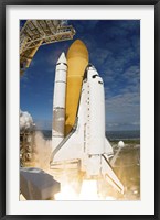 Framed Space Shuttle Atlantis Lifts off from  Space Center, Florida