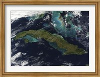 Framed Satellite view of Cuba