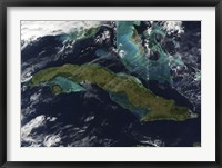 Framed Satellite view of Cuba