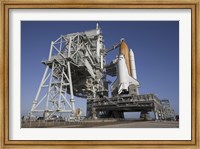 Framed Space Shuttle Endeavour Atop a Mobile Launcher Platform at Kennedy Space Center