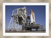 Framed Space Shuttle Endeavour Atop a Mobile Launcher Platform at Kennedy Space Center