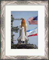 Framed Space Shuttle Endeavour on the Launch Pad