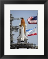 Framed Space Shuttle Endeavour on the Launch Pad