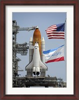 Framed Space Shuttle Endeavour on the Launch Pad
