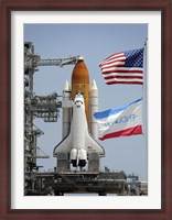 Framed Space Shuttle Endeavour on the Launch Pad