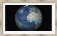 Framed Full Earth Showing Evaporation over the Atlantic Ocean and the Surrounding Continents